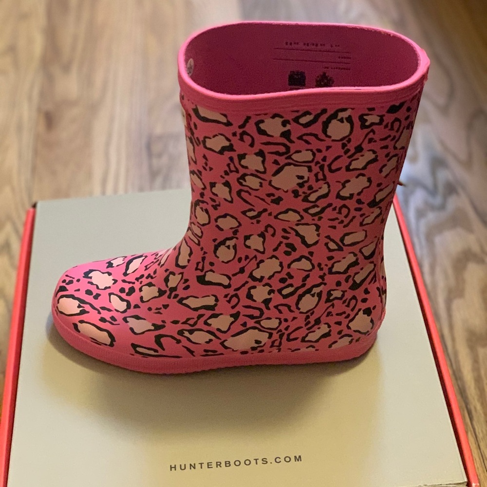 Brand New Pink Leopard Hunter Boots for Girls Size 3
